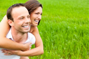 Smiling Couple on Grass